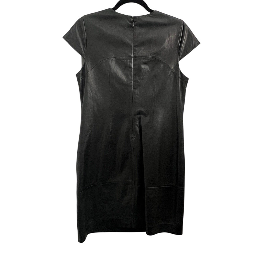 Vince Black Cap Sleeve Leather Dress, size 8 - Picture 3 of 5